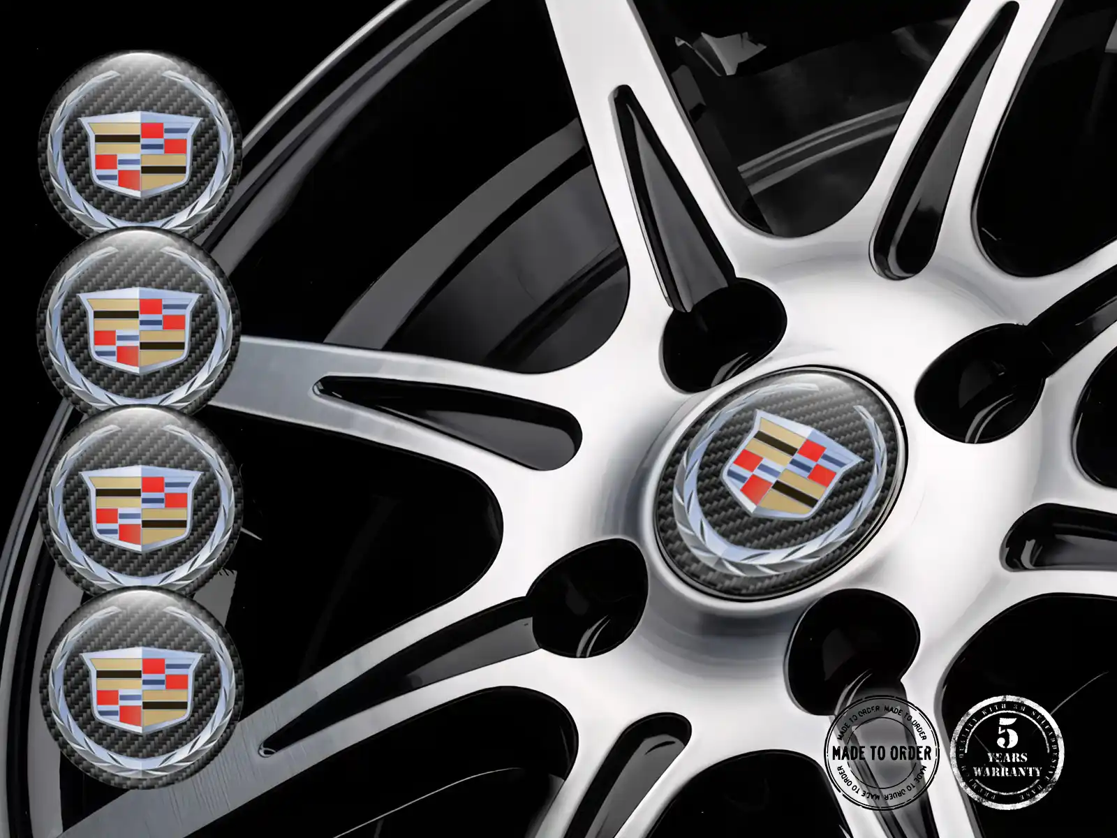 Cadillac Gewölbte Emblem Design Harz-Radlogos